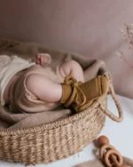 Hvid - Booties ochre - Newborn