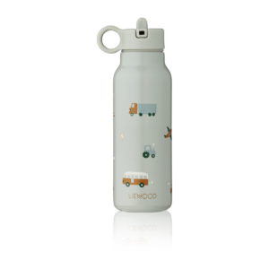 Liewood - Falk water fles - Vehicles/dove blue mix