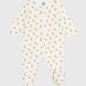 Petit Bateau - Fluwelen babypyjama met luipaardprint