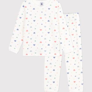 Petit Bateau - Fluwelen kinderpyjama met hartjesprint