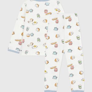 Petit Bateau - Kinderpyjama in tubic met ontbijtprint