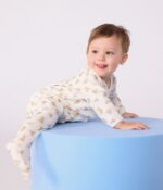 Petit Bateau - Fluwelen babypyjama met luipaardprint