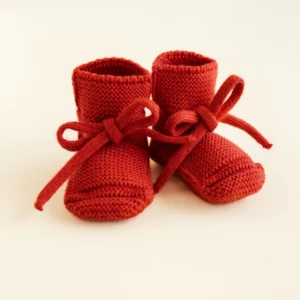 Hvid - Booties newborn - Red