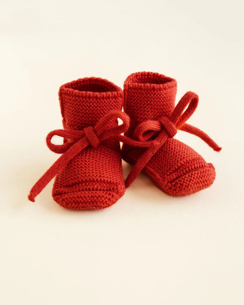 Hvid - Booties newborn - Red