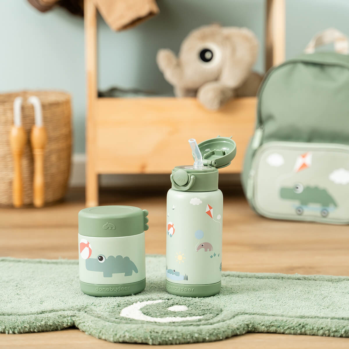 Done By Deer - Drinkfles 340 ml - Playground green