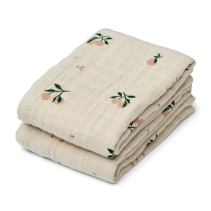 Liewood - Lewis tetra doeken 2 pack - Peach/sea shell
