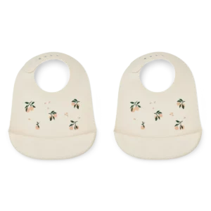 Liewood - Tilda printed silicone slab 2 pack - Peach/Sea shell