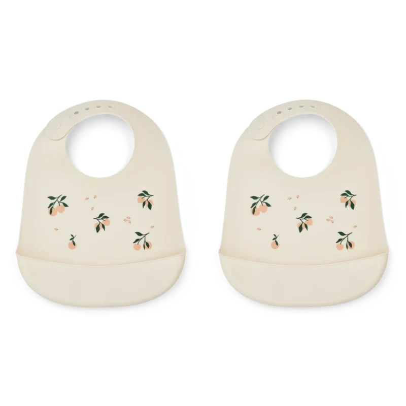Liewood - Tilda printed silicone slab 2 pack - Peach/Sea shell