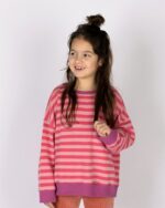 Nixnut - Rel sweater - Cherry stripe