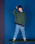 Nixnut - Rel sweater - Moss stripe