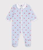 Petit Bateau - Katoenen babypyjama met kraagje en hartjesprint