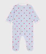 Petit Bateau - Katoenen babypyjama met kraagje en hartjesprint