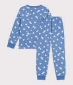 Petit Bateau - Pyjama met hartjesprint - Blauw/wit