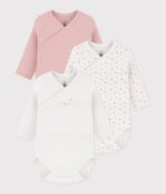 Petit Bateau - Set babyrompertjes - Hartjes