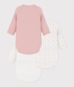 Petit Bateau - Set babyrompertjes - Hartjes