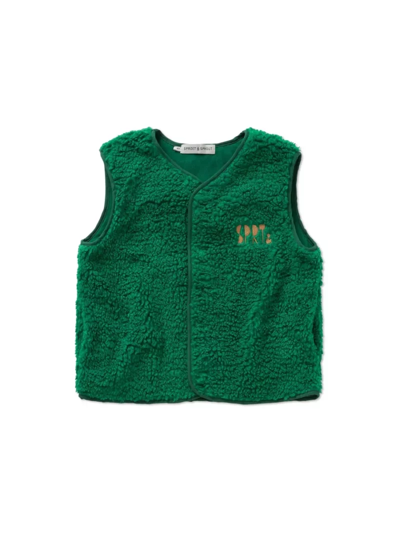 Sproet&Sprout - Loose teddy gilet - Deep green