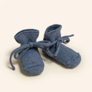 Hvid - Booties newborn - Denim