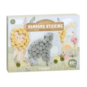 Little Dutch - Knutselset pompons - Safari friends