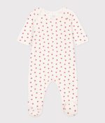 Petit Bateau - Babypyjama van fluweel met hartjesprint