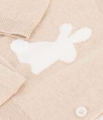 Petit Bateau - Gebreid babysetje met konijnmotiefje