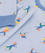 Petit Bateau - Kinderpyjama blauw met skiprint