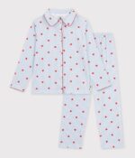 Petit Bateau - Pyjama hartjesprint met knopen