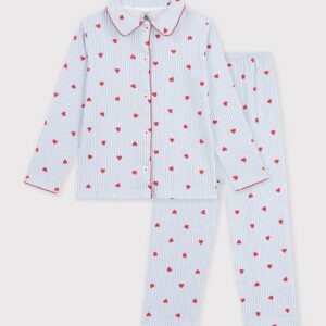 Petit Bateau - Pyjama hartjesprint met knopen