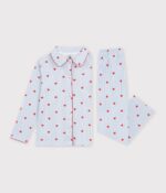 Petit Bateau - Pyjama hartjesprint met knopen