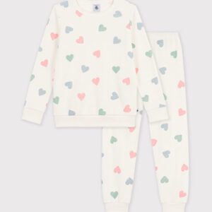 Petit Bateau - Pyjama in badstof met hartjesprint