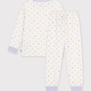 Petit Bateau - Fluwelen kinderpyjama met hartjesprint - Lila