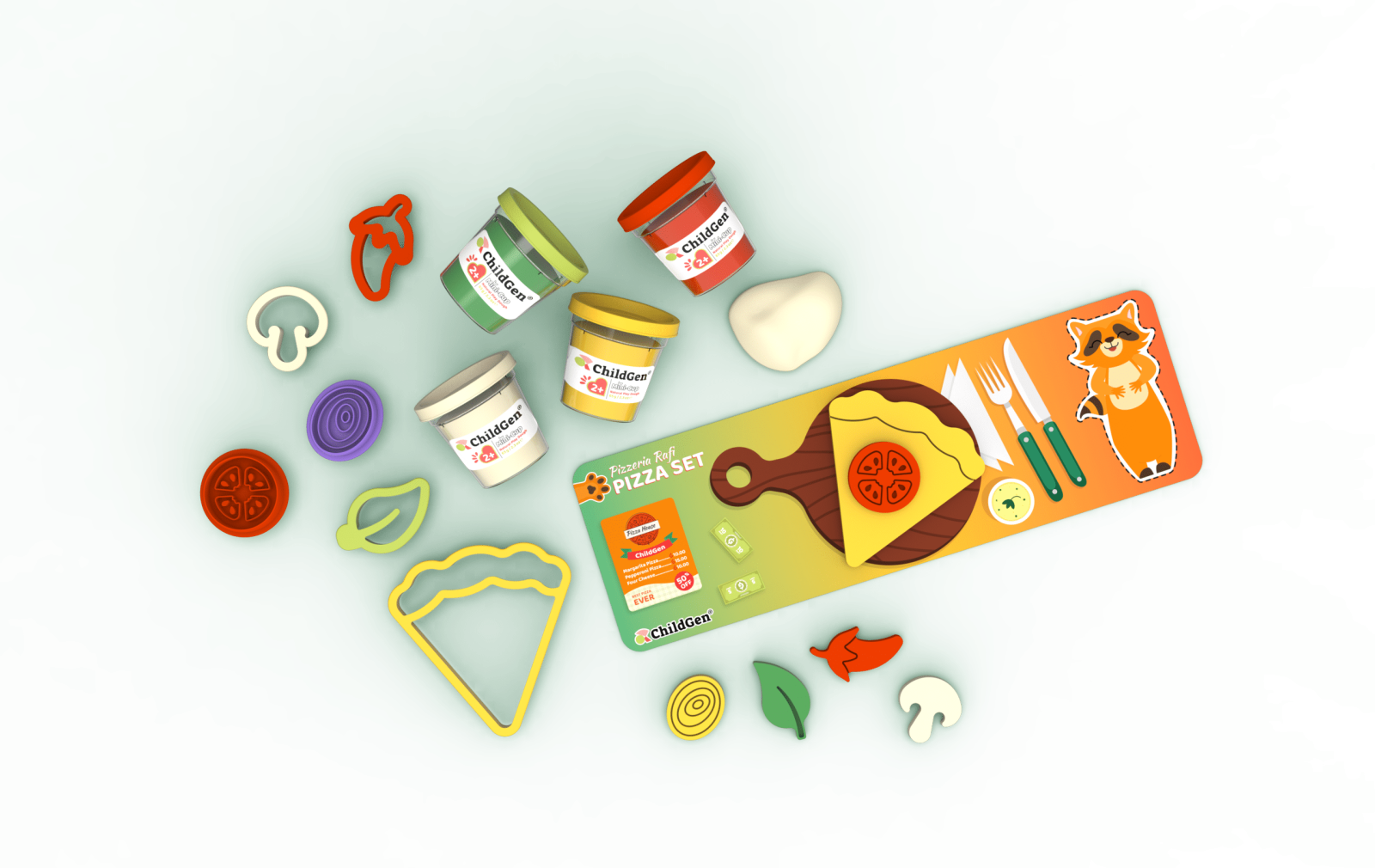 Childgen - Play Dough paw pals series - Pizza set