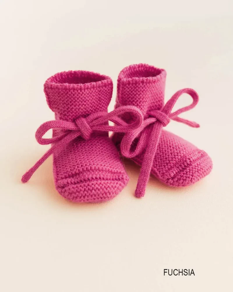 Hvid - Booties Fuchsia - Newborn